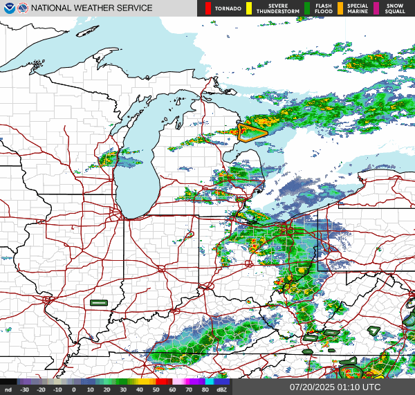 Weather radar map