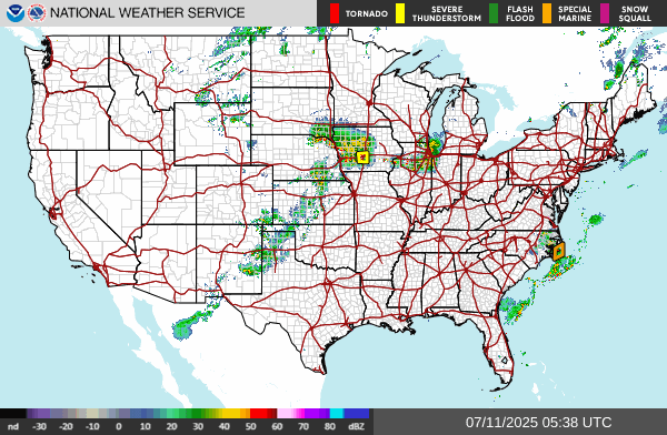 Weather radar map